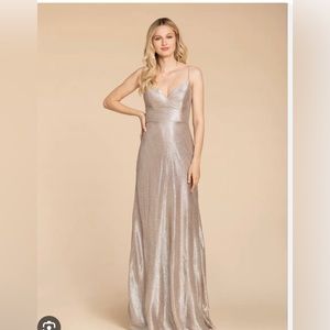 Hayley Paige Bridesmaid Dress: Rose Silver Metallic